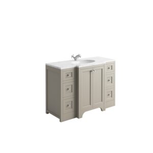 Harrogate Carrarra White 1210 x 530mm Worktop & Basin Central