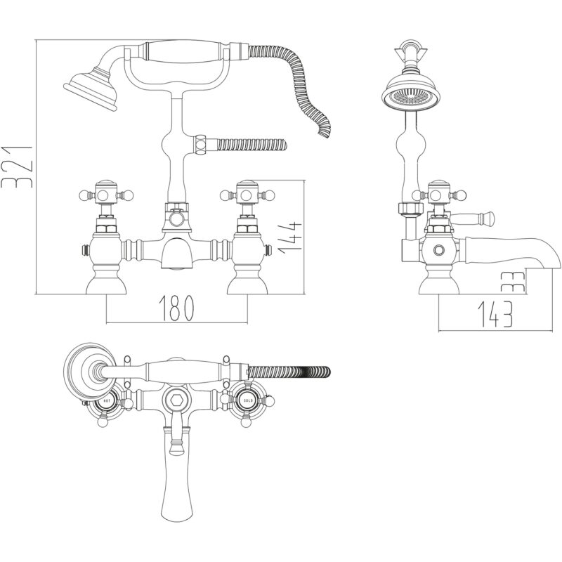 Harrogate Bath Shower Mixer Tap