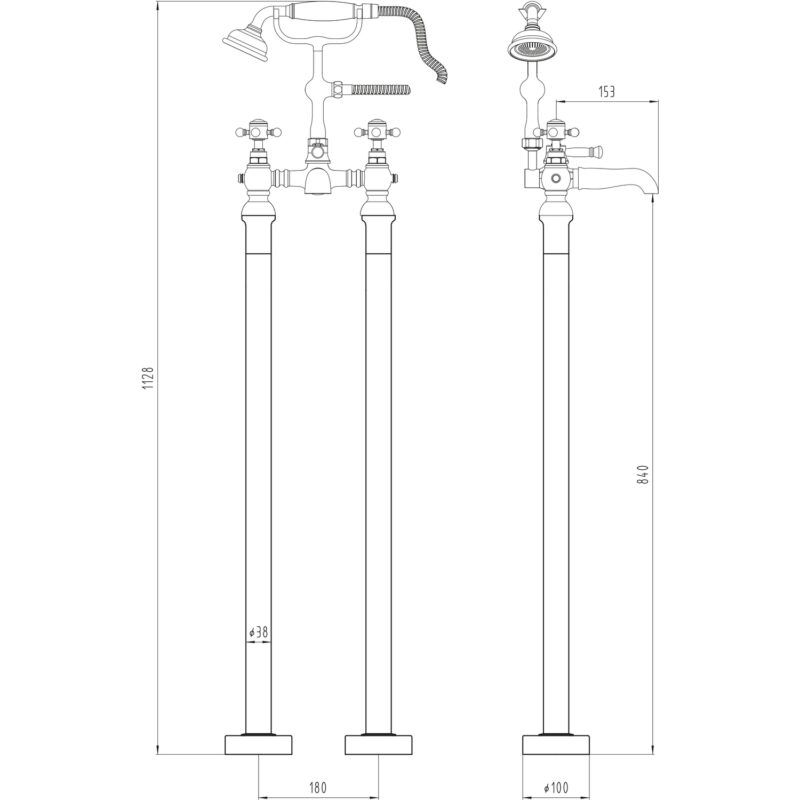 Harrogate Freestanding Bath Shower Mixer Tap