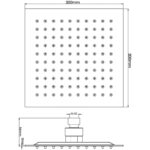 Hudson Reed Square Minimalist Fixed Shower Head 200mm
