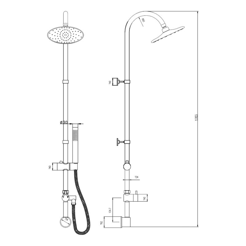 Hudson Reed Destiny Chrome Dual Function Shower Kit