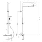 Hudson Reed Luxury Square Thermostatic Bar Valve & Shower Kit