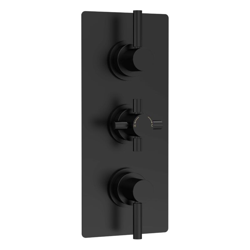Hudson Reed Tec Pura Matt Black Triple Thermostatic Shower Valve