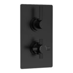 Hudson Reed Tec Pura Matt Black Twin Thermostatic Shower Valve
