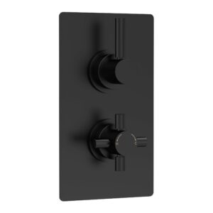 Hudson Reed Tec Pura Matt Black Twin Thermostatic Shower Valve