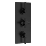 Hudson Reed Tec Pura Matt Black Triple Thermostatic Shower Valve with Diverter