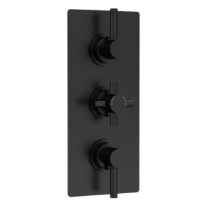 Hudson Reed Tec Pura Matt Black Triple Thermostatic Shower Valve with Diverter