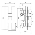 Hudson Reed Art Triple Thermostatic Shower Valve with Diverter