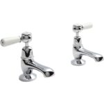 Hudson Reed White Topaz Lever Basin Taps Dome