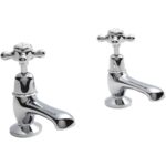 Hudson Reed White Topaz Crosshead Basin Taps Dome