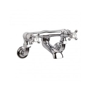 Hudson Reed Topaz Crosshead Dome Wall Bath Filler Tap Chrome/White