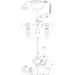 Hudson Reed White Topaz Lever Wall Bath Shower Mixer Hex