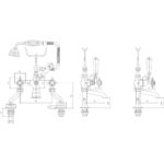 Hudson Reed White Topaz Crosshead Wall Bath Shower Mixer Hex