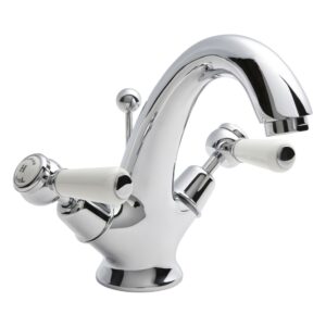 Hudson Reed White Topaz Lever Mono Basin Mixer Dome