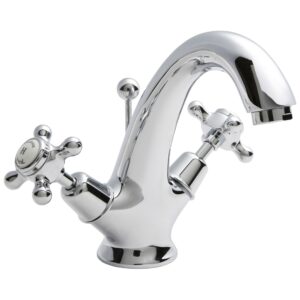 Hudson Reed White Topaz Crosshead Mono Basin Mixer Dome