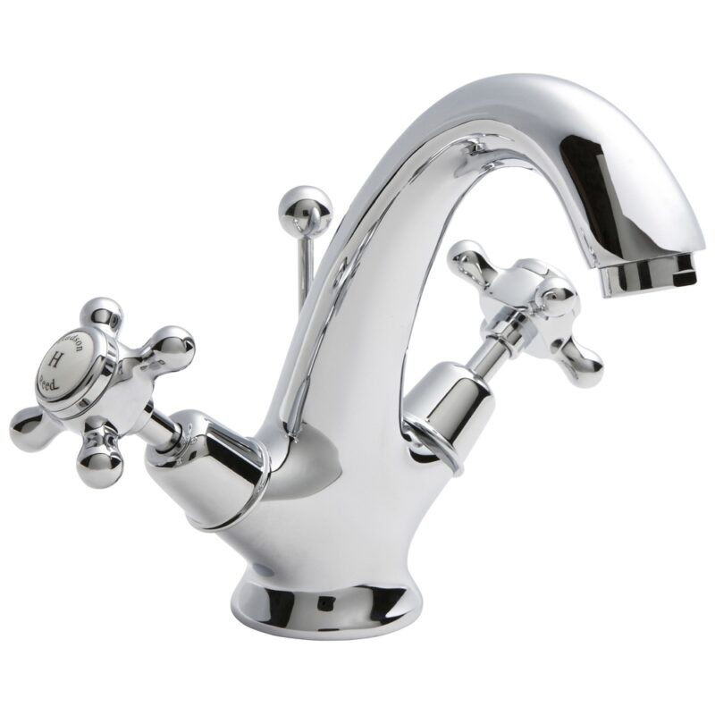 Hudson Reed White Topaz Crosshead Mono Basin Mixer Dome Hudson Reed White Topaz Crosshead Mono Basin Mixer Dome