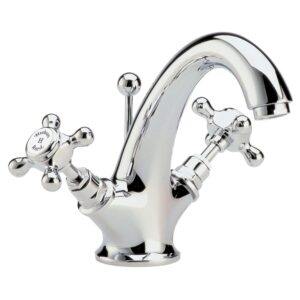 Hudson Reed White Topaz Crosshead Mono Basin Mixer Hex