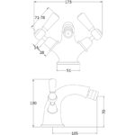 Hudson Reed White Topaz Lever Bidet Tap Dome