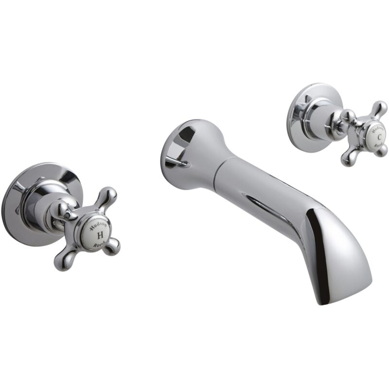 Hudson Reed White Topaz Crosshead Wall Bath Filler Dome
