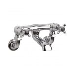 Hudson Reed Topaz Crosshead Dome Wall Bath Filler Tap Chrome/Black