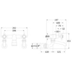 Hudson Reed Topaz Crosshead Dome Wall Bath Filler Tap Chrome/Black