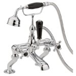 Hudson Reed Black Topaz Crosshead Bath Shower Mixer Hexagonal