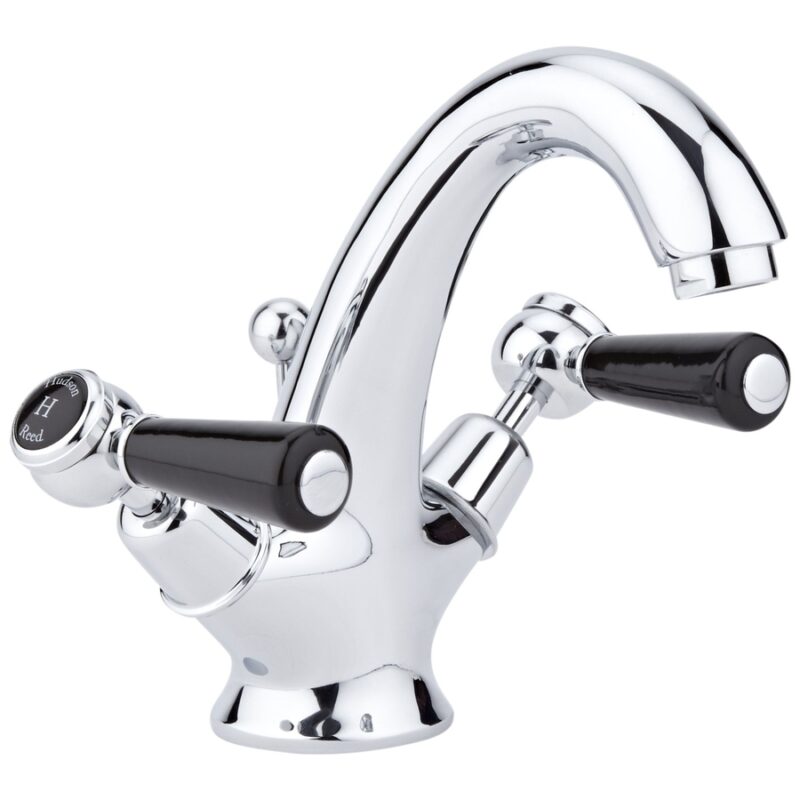 Hudson Reed Black Topaz Lever Mono Basin Mixer Dome