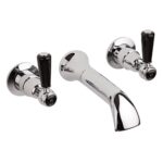 Hudson Reed Black Topaz Lever Wall Bath Filler Dome