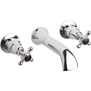 Hudson Reed Black Topaz Crosshead Bath Filler Dome