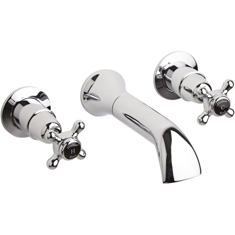 Hudson Reed Black Topaz Crosshead Bath Filler Dome