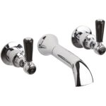 Hudson Reed Black Topaz Lever Bath Filler Hexagonal