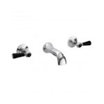Hudson Reed Topaz Lever Dome Wall Basin Mixer Chrome/Black