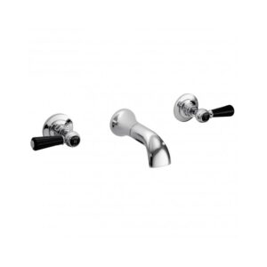 Hudson Reed Topaz Lever Dome Wall Basin Mixer Chrome/Black