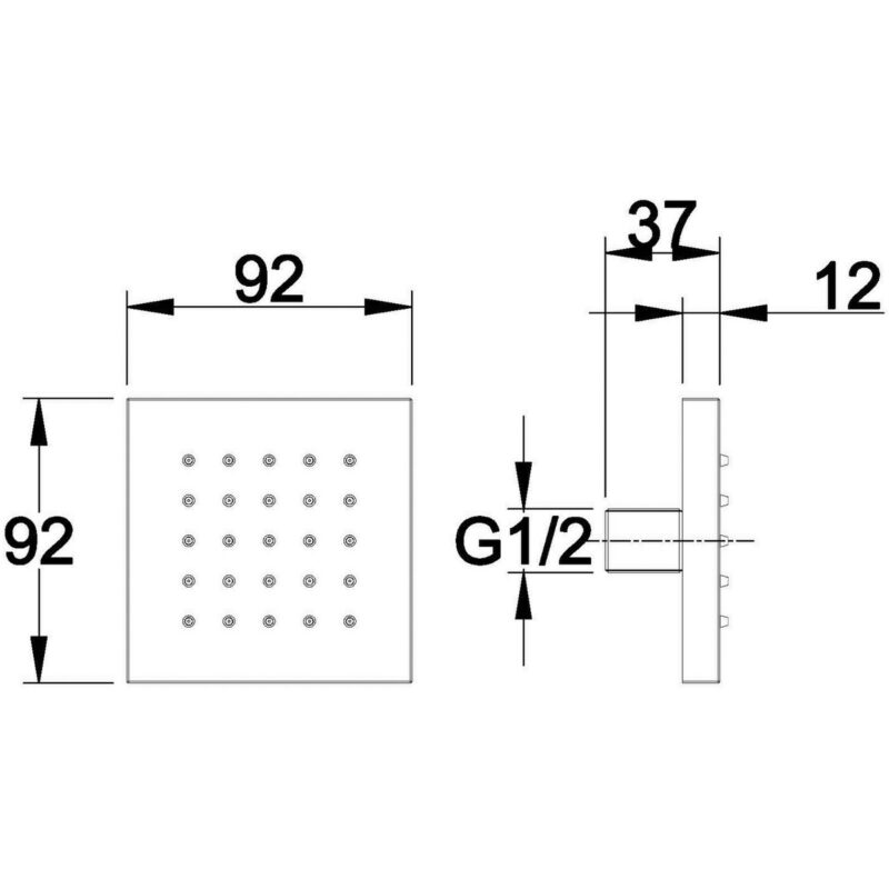 Hudson Reed Square Contemporary Body Jet