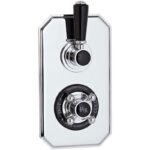 Hudson Reed Black Topaz Twin Shower Valve with Diverter