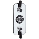 Hudson Reed Black Topaz Triple Concealed Valve with Diverter