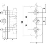Hudson Reed Black Topaz Triple Concealed Valve with Diverter