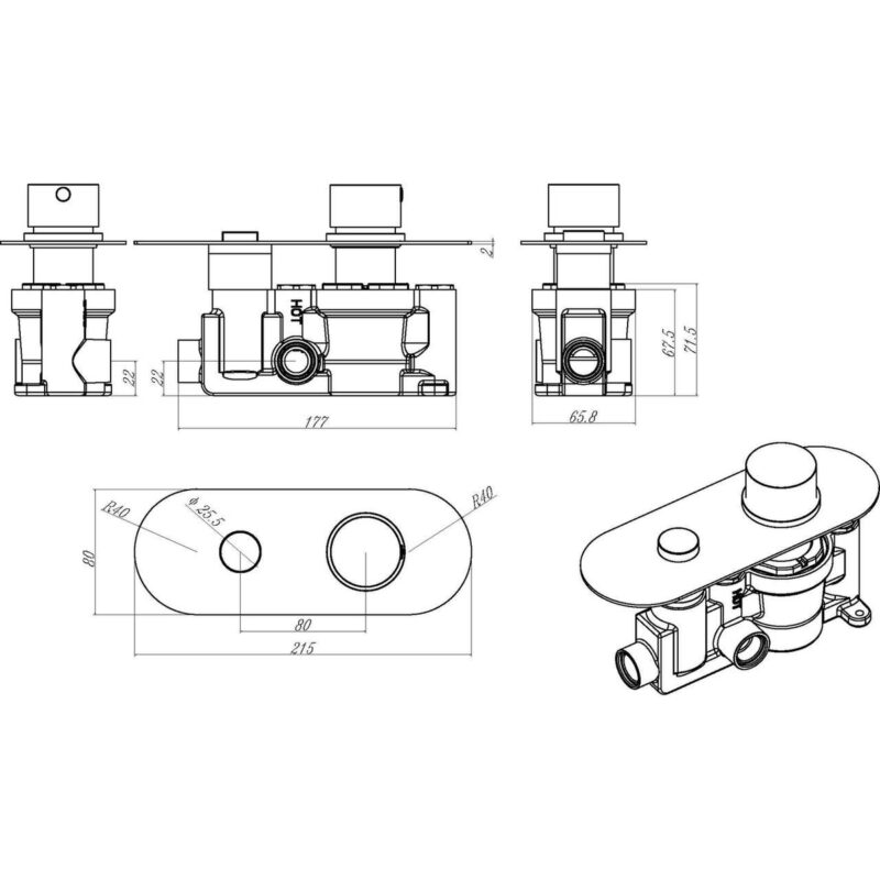 Hudson Reed Ignite Round One Outlet Valve