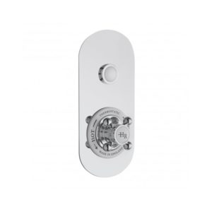 Hudson Reed Topaz Push Button Single Outlet Shower Valve Chrome/White