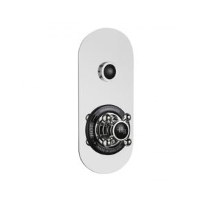Hudson Reed Topaz Push Button Single Outlet Shower Valve Black/Chrome