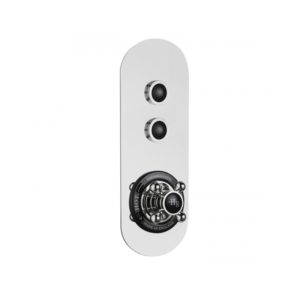 Hudson Reed Topaz Push Button Twin Outlet Shower Valve Black/Chrome