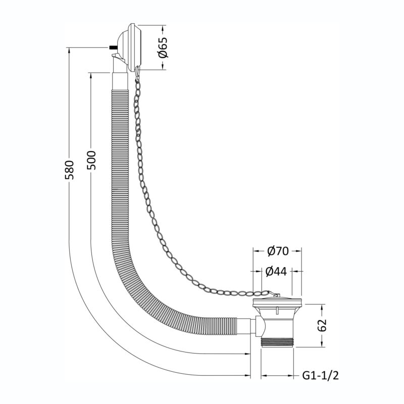 Hudson Reed Bath Waste with Link Chain