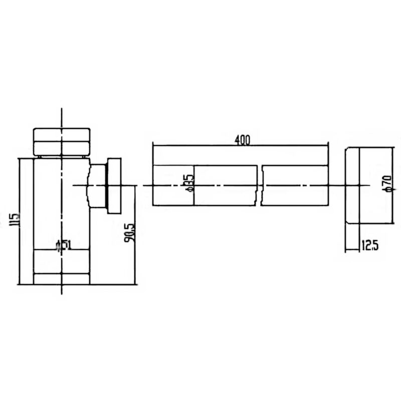 Hudson Reed Bottle Trap with 300mm Extension