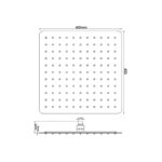Hudson Reed Square Minimalist Fixed Shower Head 400mm