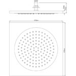 Hudson Reed Ceiling Tile Fixed Head 370mm