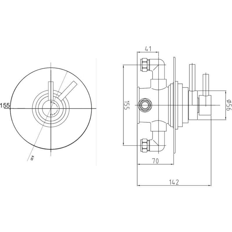 Hudson Reed Tec Dual Concealed Thermostatic Shower Valve