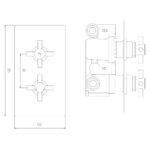 Hudson Reed Tec Crosshead Twin Shower Valve with Diverter