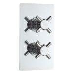 Hudson Reed Kristal Chrome Concealed Thermostatic Twin 3-Way Shower Valve