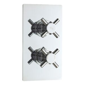 Hudson Reed Kristal Chrome Concealed Thermostatic Twin 3-Way Shower Valve