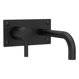 Hudson Reed Tec Matt Black Single Lever Wall Basin/Bath Filler